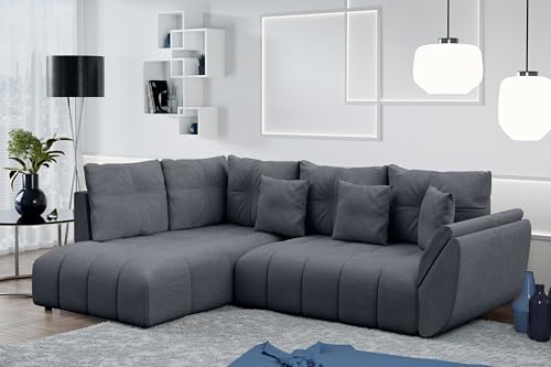 AXLIVING Couch mit Bettfunktion Corleone Ecksofa grau in L Form 266cm AXLIVING Couch mit Bettfunktion Corleone Ecksofa grau in L Form 266cm von AXLIVING