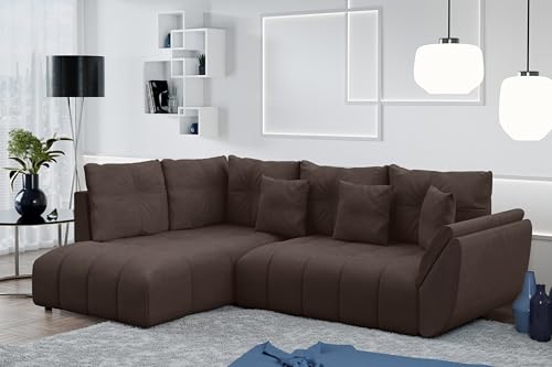 AXLIVING Couch mit Bettfunktion Corleone braune Ecksofa in L Form 266 AXLIVING Couch mit Bettfunktion Corleone braune Ecksofa in L Form 266 von AXLIVING