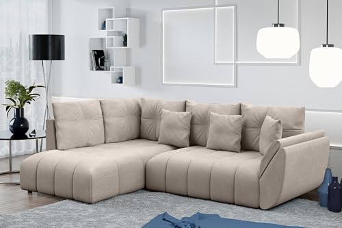 AXLIVING Couch mit Bettfunktion Corleone hellbraune Ecksofa in L Form AXLIVING Couch mit Bettfunktion Corleone hellbraune Ecksofa in L Form von AXLIVING