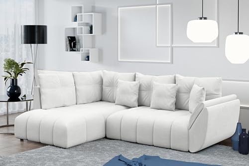 AXLIVING Couch mit Bettfunktion Corleone weiße Eckcouch in L Form AXLIVING Couch mit Bettfunktion Corleone weiße Eckcouch in L Form von AXLIVING