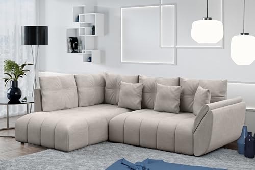 AXLIVING Couch mit Bettfunktion Eckcouch in Beige Corleone in L Form AXLIVING Couch mit Bettfunktion Eckcouch in Beige Corleone in L Form von AXLIVING