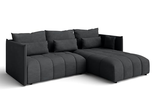 AXLIVING Eckcouch Grau Ecksofa mit Schlaffunktion Bettkasten Cosmova von AXLIVING