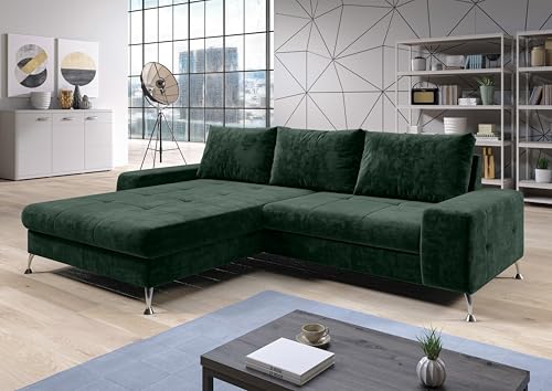 AXLIVING Eckschlafcouch mit Bettkasten Artemia 275 cm Grün Samt L AXLIVING Eckschlafcouch mit Bettkasten Artemia 275 cm Grün Samt L von AXLIVING