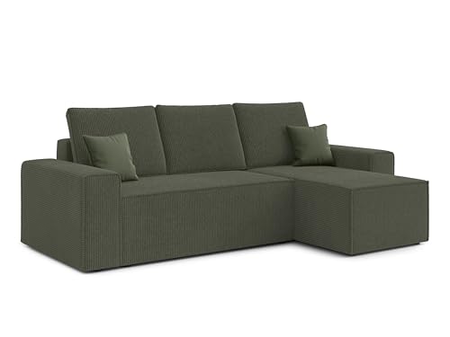 AXLIVING Ecksofa Cord Talaton 246 cm in Olivgrün – Komfort & Stil von AXLIVING