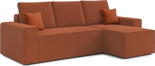 AXLIVING Ecksofa Cord Talaton 246 cm in Ziegelrot – Stilvoll & Funktional AXLIVING Ecksofa Cord Talaton 246 cm in Ziegelrot – Stilvoll & Funktional von AXLIVING