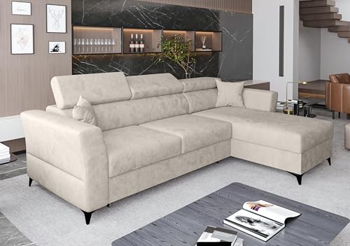 AXLIVING Ecksofa klein mit Schlaffunktion Ribella – 265 cm breit, Beige Rechts AXLIVING Ecksofa klein mit Schlaffunktion Ribella – 265 cm breit, Beige Rechts von AXLIVING