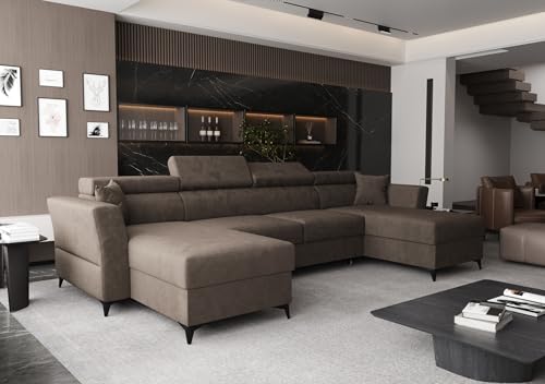 AXLIVING Ecksofa klein mit Schlaffunktion Ribella 345 cm Braun U-Form AXLIVING Ecksofa klein mit Schlaffunktion Ribella 345 cm Braun U-Form von AXLIVING