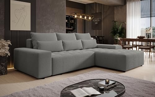 AXLIVING Ecksofa mit Schlaffunktion Alvorada 280 cm grau von AXLIVING