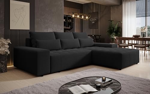 AXLIVING Ecksofa mit Schlaffunktion Alvorada 280 cm schwarz von AXLIVING