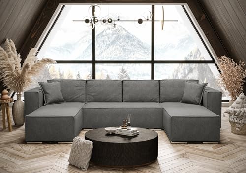 AXLIVING Ecksofa mit Schlaffunktion Dunkelgrau U-Form Vinoria 327 cm AXLIVING Ecksofa mit Schlaffunktion Dunkelgrau U-Form Vinoria 327 cm von AXLIVING