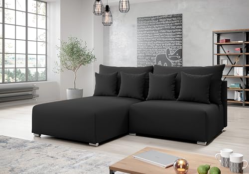 AXLIVING Ecksofa mit Schlaffunktion Ederra 208 cm breit – dunkelgrau L von AXLIVING