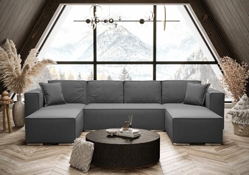 AXLIVING Ecksofa mit Schlaffunktion Grau Vinoria U-Form 327 cm AXLIVING Ecksofa mit Schlaffunktion Grau Vinoria U-Form 327 cm von AXLIVING