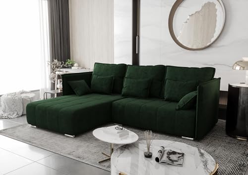 AXLIVING Ecksofa mit Schlaffunktion Grün Florinna 248cm L-Form von AXLIVING