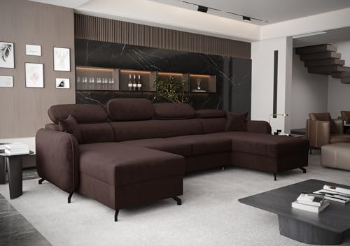 AXLIVING Ecksofa mit Schlaffunktion Ribella 5 345cm Schokobraun U-Form AXLIVING Ecksofa mit Schlaffunktion Ribella 5 345cm Schokobraun U-Form von AXLIVING