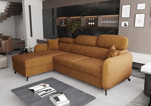 AXLIVING Ecksofa mit Schlaffunktion Ribella 5 L-Form 265 cm, Samt in Bernstein Links AXLIVING Ecksofa mit Schlaffunktion Ribella 5 L-Form 265 cm, Samt in Bernstein Links von AXLIVING