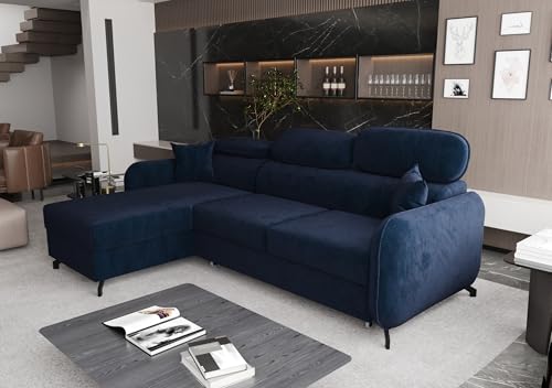 AXLIVING Ecksofa mit Schlaffunktion Ribella 5 L-Form 265 cm, Samt in Blau Links AXLIVING Ecksofa mit Schlaffunktion Ribella 5 L-Form 265 cm, Samt in Blau Links von AXLIVING