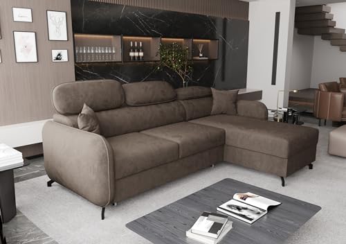 AXLIVING Ecksofa mit Schlaffunktion Ribella 5 L-Form 265 cm, Samt in Braun Rechts AXLIVING Ecksofa mit Schlaffunktion Ribella 5 L-Form 265 cm, Samt in Braun Rechts von AXLIVING