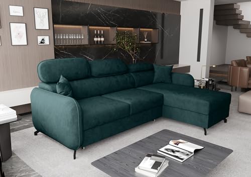 AXLIVING Ecksofa mit Schlaffunktion Ribella 5 L-Form 265 cm, Samt in Türkis Rechts AXLIVING Ecksofa mit Schlaffunktion Ribella 5 L-Form 265 cm, Samt in Türkis Rechts von AXLIVING