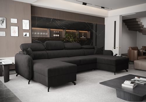 AXLIVING Ecksofa mit Schlaffunktion Ribella 5 U-Form 345 cm, Samt in Grafit AXLIVING Ecksofa mit Schlaffunktion Ribella 5 U-Form 345 cm, Samt in Grafit von AXLIVING