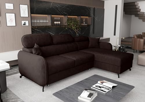 AXLIVING Ecksofa mit Schlaffunktion Ribella 5 in L 265 cm, Samt Schokobraun Rechts AXLIVING Ecksofa mit Schlaffunktion Ribella 5 in L 265 cm, Samt Schokobraun Rechts von AXLIVING