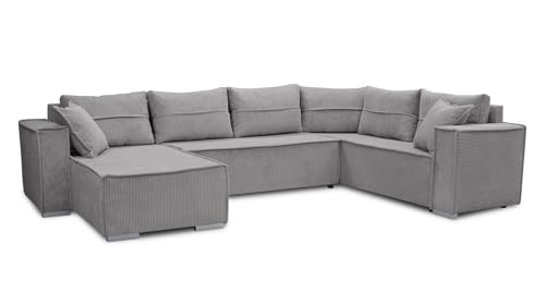 AXLIVING Ecksofas groß Lovere 314 cm – Sofa grau mit Schlaffunktion & Strukturstoff AXLIVING Ecksofas groß Lovere 314 cm – Sofa grau mit Schlaffunktion & Strukturstoff von AXLIVING