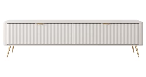 AXLIVING Eleganter TV Lowboard modern beige Vespasia 200 2D – 200 cm AXLIVING Eleganter TV Lowboard modern beige Vespasia 200 2D – 200 cm von AXLIVING