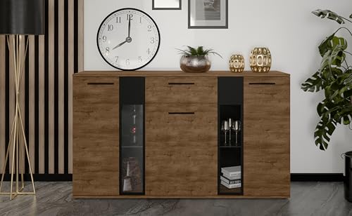 AXLIVING Formilo Sideboard Kommode Lefkas Eiche mit Schublade 140,4cm von AXLIVING
