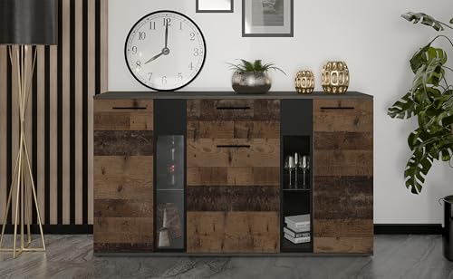AXLIVING Formilo Sideboard Kommode grau Matera Oldwood 140,4cm Breite von AXLIVING