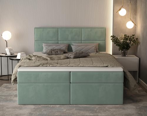 AXLIVING Gallese 180 x 200 Boxspringbett salbeigrün Bettkasten Samt AXLIVING Gallese 180 x 200 Boxspringbett salbeigrün Bettkasten Samt von AXLIVING
