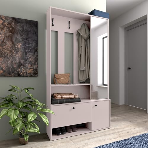 AXLIVING Garderobe mit Schuhschrank Tokessa 100 mit Spiegel, Kaschmir AXLIVING Garderobe mit Schuhschrank Tokessa 100 mit Spiegel, Kaschmir von AXLIVING