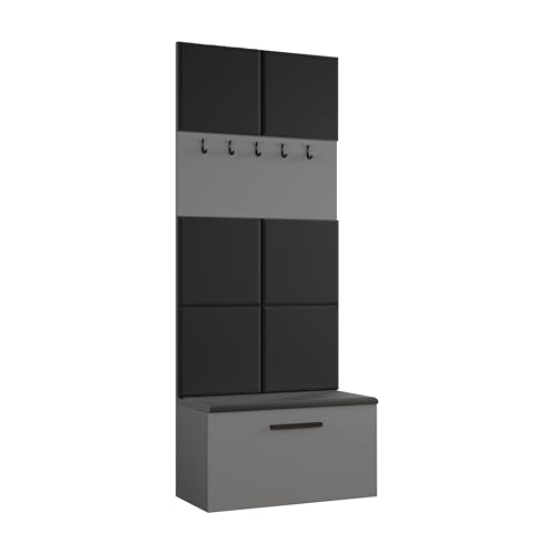 AXLIVING Garderoben Haken Rosanno I 80,6cm Breite Stilvoll Grau JS100 von AXLIVING