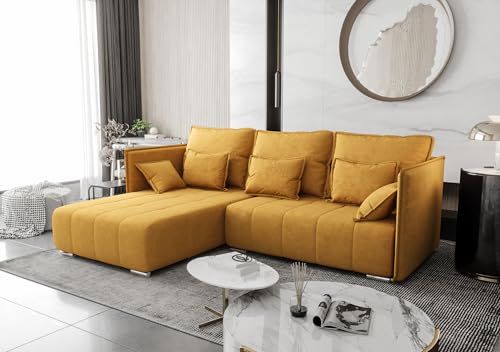 AXLIVING Gelb Ecksofa mit Schlaffunktion Florinna 248cm L-Form AXLIVING Gelb Ecksofa mit Schlaffunktion Florinna 248cm L-Form von AXLIVING
