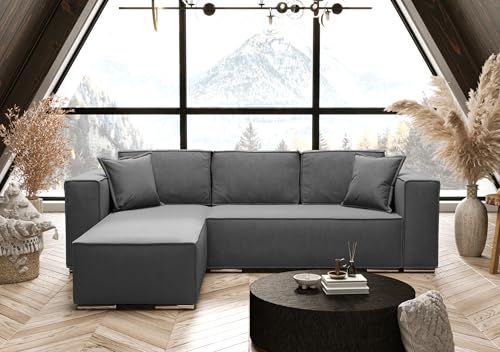 AXLIVING Grau Ecksofa mit Schlaffunktion Vinoria L-Form 255 cm Links AXLIVING Grau Ecksofa mit Schlaffunktion Vinoria L-Form 255 cm Links von AXLIVING