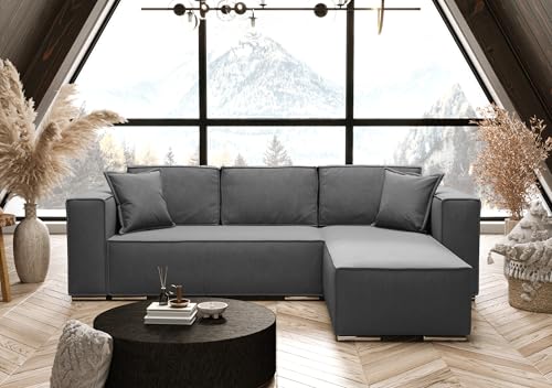 AXLIVING Grau Ecksofa mit Schlaffunktion Vinoria L-Form 255 cm Rechts AXLIVING Grau Ecksofa mit Schlaffunktion Vinoria L-Form 255 cm Rechts von AXLIVING