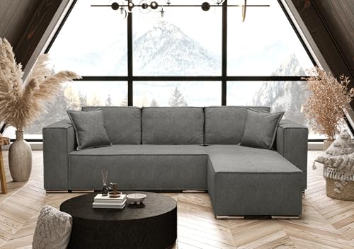 AXLIVING Grau Ecksofa mit Schlaffunktion Vinoria L-Form 255 cm Rechts AXLIVING Grau Ecksofa mit Schlaffunktion Vinoria L-Form 255 cm Rechts von AXLIVING