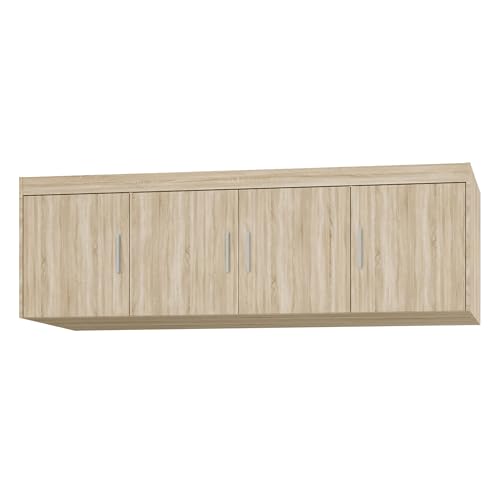AXLIVING Groß Schrankaufsatz Eiche Sonoma Storicos 4D 176,3 x55,5 x53 von AXLIVING
