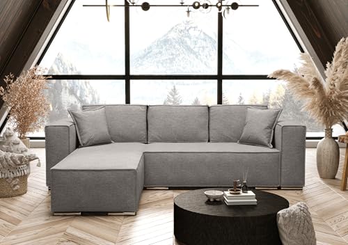 AXLIVING Hellgrau Ecksofa mit Schlaffunktion Vinoria L-Form 255 cm Links AXLIVING Hellgrau Ecksofa mit Schlaffunktion Vinoria L-Form 255 cm Links von AXLIVING