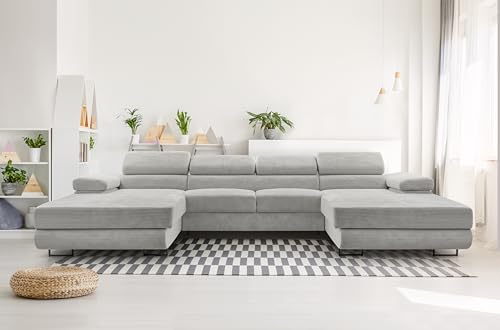AXLIVING Hellgrau Sofa U Form mit Schlaffunktion – Arborio U 352 cm AXLIVING Hellgrau Sofa U Form mit Schlaffunktion – Arborio U 352 cm von AXLIVING
