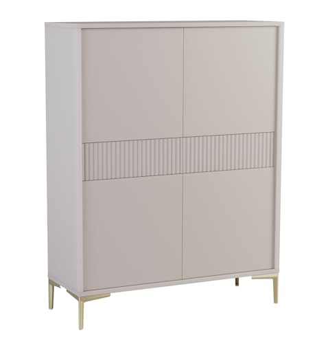 AXLIVING Highboard Modern Urgano W4D2S - 102,5 cm breit, Beige von AXLIVING