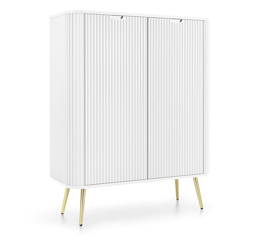 AXLIVING Highboard Schrank Salvia K103 103 cm Breite, Modern in Weiß von AXLIVING