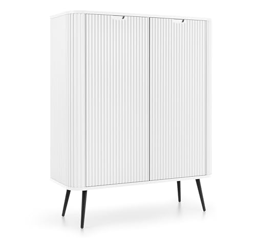 AXLIVING Highboard Schrank Salvia K103 103 cm Breite, Modern in Weiß von AXLIVING