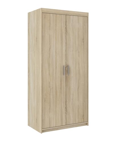 AXLIVING Kleiderschrank Eiche Sonoma Storicos 2D 89,7 cm, 2 türiger von AXLIVING