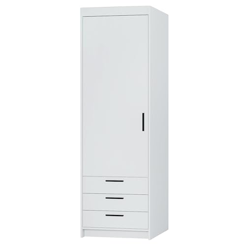 AXLIVING Kleiderschrank Schrank Weiß Storicos 1D3S 59,9cm Modern von AXLIVING