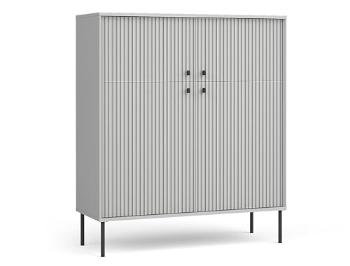 AXLIVING Kommode Grau Irelis 105,4 cm Schwarz Details Modern von AXLIVING