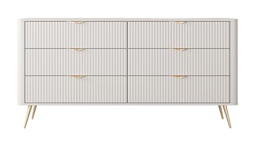 AXLIVING Kommode beige mit Schubladen Vespasia 163 6S - 163,2cm breit von AXLIVING