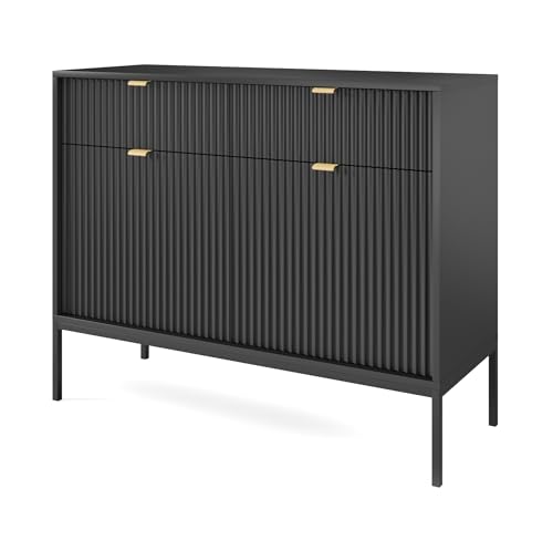 AXLIVING Kommode mit Schublade Eternas KSZ104 104cm Modern in Schwarz von AXLIVING
