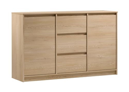 AXLIVING Kommode mit Schubladen Mormanno K2D3S – 138cm, Eiche Cremona von AXLIVING