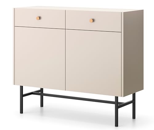 AXLIVING Kommode modern Dinley 104 cm Beige mit Türen & Schubladen AXLIVING Kommode modern Dinley 104 cm Beige mit Türen & Schubladen von AXLIVING