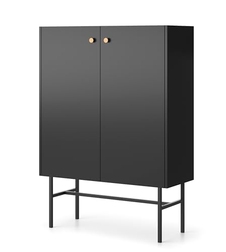 AXLIVING Kommode modern Dinley – 93 cm breit, komplett Schwarz matt von AXLIVING