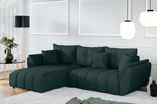 AXLIVING L Form Ecksofa grün Verciani Schlaffunktion Bettkasten 266cm von AXLIVING